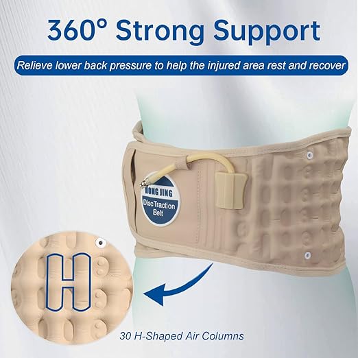 HONGJING Back Decompression Belt Lumbar Support for Back Pain Relief Lower Back Traction Device, One Size Fits 29-49 Waist