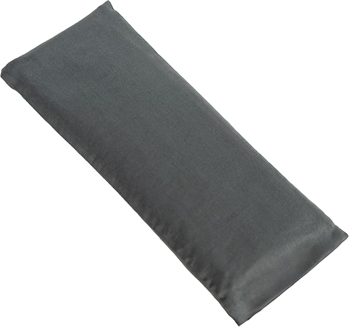 Sunshine Yoga 4-Pack Unscented Sateen Eye Pillows, Low-Luster, 9’’ x 4’’ Flaxseed Weighted Eye Mask for Sleeping, Hot or Cold Eye Therapy for Relaxation, Migraine, and Headache, Charcoal