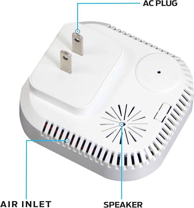 Natural Gas Detector for Home + Propane Detector + Combustible Gas Detector Plug-in Natural Gas Alarm, Gas Leak Sensor Explosive LPG, LNG, Methane, Butane Detectors for Home, Kitchen, RV (Plug-in)