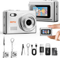Mini Keychain Digital Camera, Y2K Pocket-Size Mini Camera, 2MP 1080P SmallCamera with 32GB Card, Video Recorder with Long Battery Life for Travel, Party and Vlog (Silver)