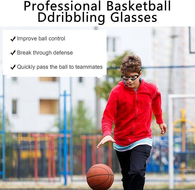 2 Pack Basketball Goggles Dribbling Training Aid, Team Professional Sports Training Equipment Dribbling Glasses Specs for Youth Teenagers Men Women (No Lens in Goggles)