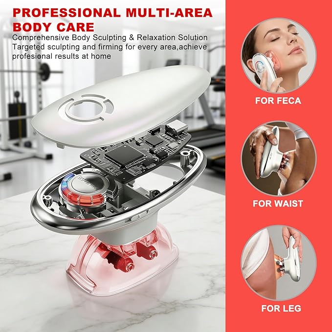 4-in-1 Electric Cellulite Massager & Body Sculpting Machine -5 Modes Adjustable, Cordless Slim-Sculpt Device for Belly, Thighs, Arms&Face- Postpartum Recovery&Cellulite Reducer&Lymphatic Drainage