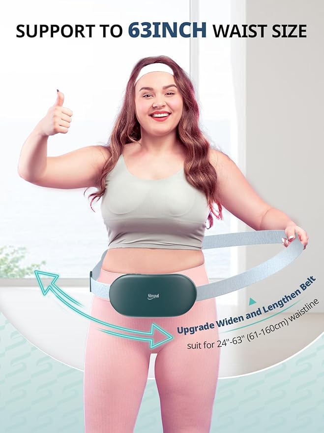 Slimpal Heating Pad for Period Cramps, Plus-Sized Portable Electric Heating Pad, Menstrual Cordless Heat Belt Back, Belly, Waist Pain Relief, Long-Lasting Battery, Light Pink