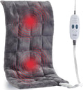 Massaging Heating Pad for Back Pain Relief, 12"x24" Weighted Heating Pads with Massager for Neck/Shoulder/Leg 2.86 Lbs Electric Heated Pad,9 Massage Modes &3 Heat Levels(Grey)