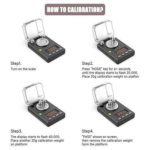 Milligram Scale 100g x 0.001g, MG Powder Scale with Selectable Auto Off, Built-in Bubble Level, 20g Calibration Weight Included, USB/Battery