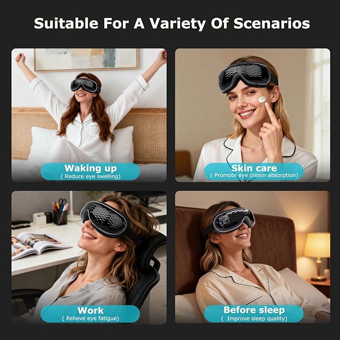 ALLJOY Eye Massager with Heat and Cooling, Lightweight Eye Massager with Removable Gel Mask, Mothers Day Gifts for Women Men Her Him Eye Care Devices for Migraine, Reduce Dry Eyes