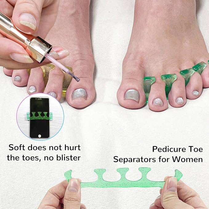SUNFATT Toe Separators for Pedicure,Toe Separators for Nail Polish,Pedicure Toe Spacers,Toe Spacers use for separation of toenails or nails,Soft Gel Toenail Spacers Pedicure Kit.(6pcs)