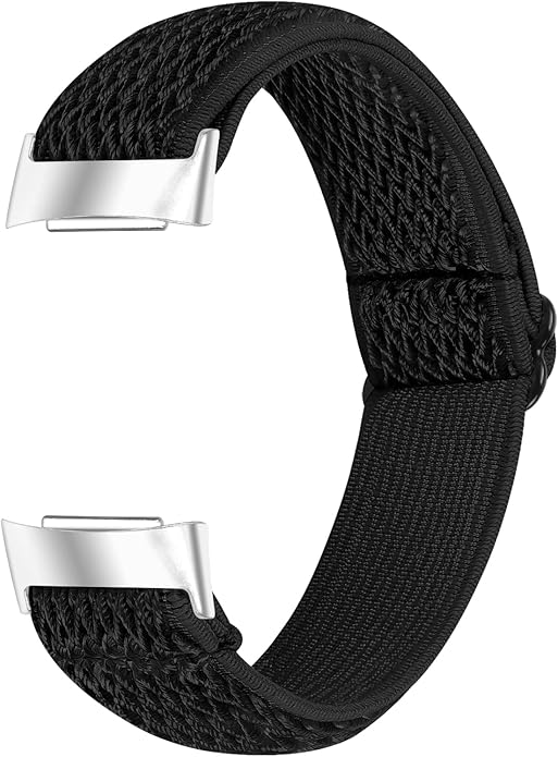 Lijinlan Nylon Band Compatible with Fitbit Charge 5 Advanced Fitness & Health Tracker, Elastic Woven Strap Stretchable Wristband Watch Bands Replacement for Charge 5 for Women Men