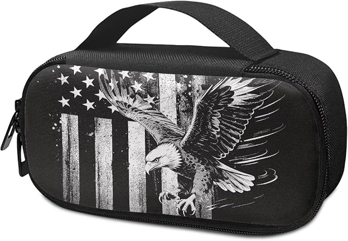 American Flag Eagle Diabetic Supplies Travel Case Insulin Pen Cooler Case Medication Insulated Organizer for Glucose Meter and Diabetic Supplies Diabetic Supplies Bag Carrying Cases