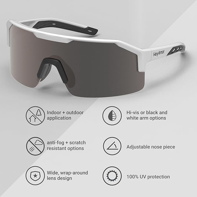 HexArmor Shockwave Safety Work Glasses | ANSI Z87+, 100% UV Protection, Anti-Fog or Scratch Resistant, Polarized