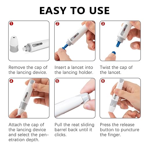 Lancing Device for Diabetes Testing, Lancing Device Pen, 12 Adjustable Depth Settings for Minimizing Pain and Discomfort