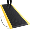 1 Pcs 3'x5' Anti Fatigue Mat Industrial, ESD Conductive Pad with Ground Wire, Heavy Duty Ergonomic Standing Floor Mat for Commercial Work, Shop Stand, Thick 3/4" Black with Yellow Border