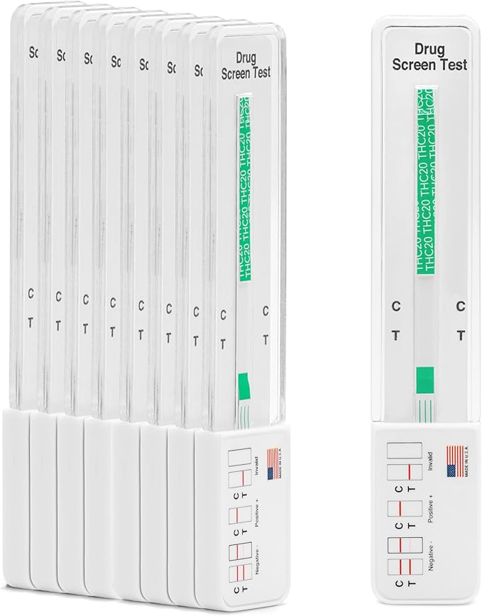 10 Pack - DrugExam Highly Sensitive Marijuana THC 20 ng/mL Single Panel Drug Test Kit - Marijuana Drug Test with 20 ng/mL Cutoff Level for Detecting Any Form of THC in Urine up to 45 Days (10)