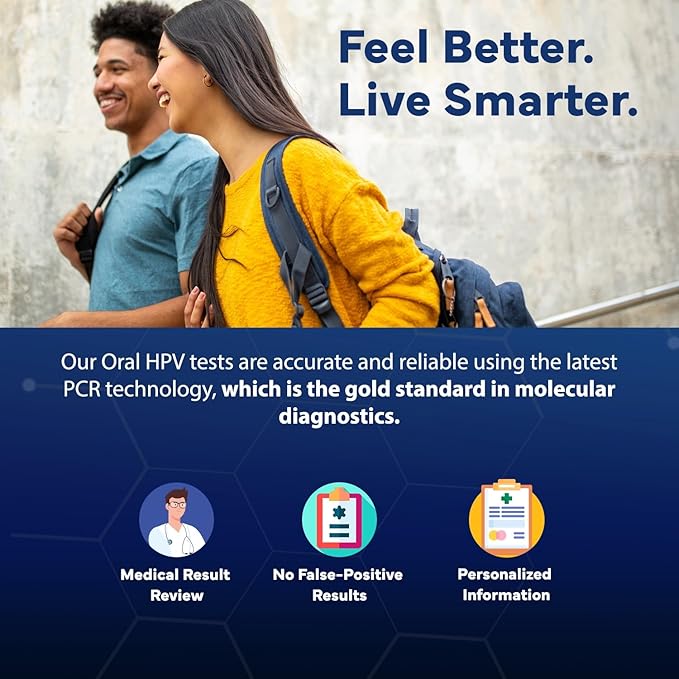 STD Hero Oral HPV Test Kit for Women and Men - at-Home Oral Rinse Collection for Health Screening - Simple, Private, and Easy-to-Use Home Test