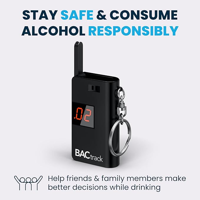 BACtrack Keychain Breathalyzer - Black (2 Pack) | Ultra-Portable Pocket Keyring Alcohol Tester for Personal Use