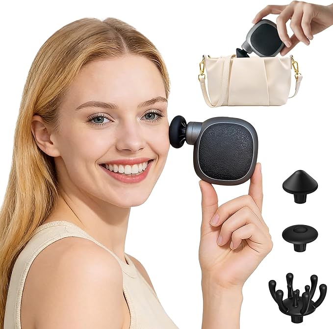 Pocket Mini Massage Gun for Women Design – 4-Speed Portable Handheld Electric Massager for Head, Face & Neck, Pain Relief, Relaxation and Recovery