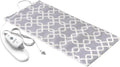 Pure Enrichment PurePureRelief Express Designer Series Electric Heating Pad - 12” x 24” Fast-Heating with 4 Heat Settings, Machine-Washable Fabric, & 2-Hour Auto Safety Shut-Off - Gray Trellis