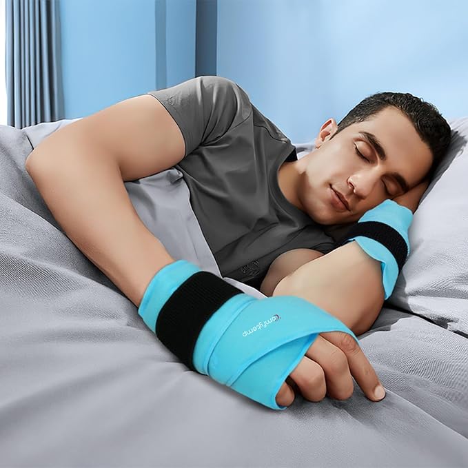 Comfytemp 24.5" Extra Long Wrist Ice Pack Wrap for Carpal Tunnel Relief, Reusable Gel Wrist Brace Hot Cold Compress for Hand Forearm Pain, Injuries, Arthritis, 2 Packs