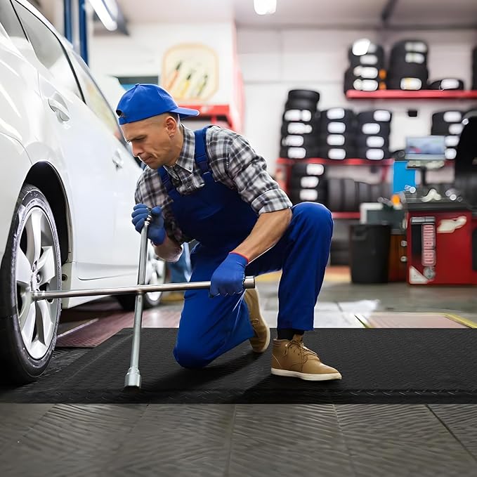 Anti Fatigue Mats Industrial 3' x 6' 15/16" Thick Ergonomic Standing Mat Commercial Kitchen Mat Heavy Duty Diamond Plate Cushioned Shop Floor Mats Helps Relieve Back and Leg Soreness