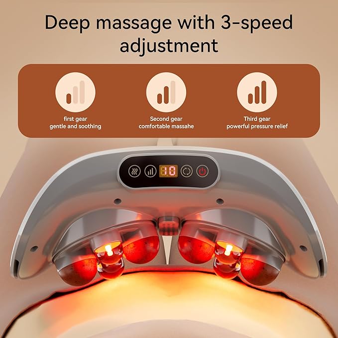 Electric Double Disc Abdominal Massager with Heat for Flatulence and Period Cramps, Belly and Stomach Massager for Digestion and Constipation
