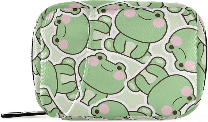 Pill Case 7 Day Pill Organizer Cute Frog Animal Travel Pill Case Portable Weekly Pill Box Bag Container Vitamin Supplement Holder with Zipper for Family Business