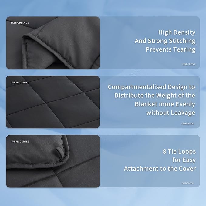 Topcee Weighted Blanket (20lbs 60"x80" Queen Size) Cooling Breathable Heavy Blanket Microfiber Material with Glass Beads Big Blanket for Adult All-Season Summer Fall Winter Soft Thick Comfort