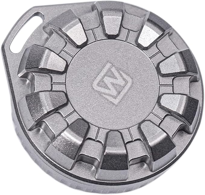 Titanium Waterproof Pill Case Travel Pill Organizer Bottle EDC Capsule Container Portable Pocket Metal Box with Chain for Camping, Hiking, Fishing Mecha Style, Magnetic Polishing