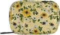 Yellow Dotted Bee and Daisy Travel Pill Organizer Case Box Container Weekly Portable Vitamin Medicine Holder Storage Bag with Zipper Removable
