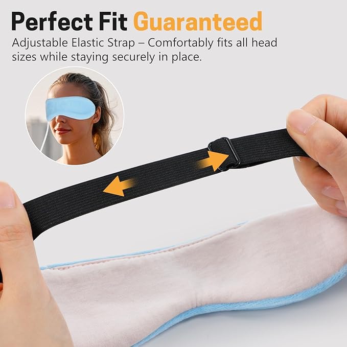 Heated Eye Mask, Graphene USB Warm Compress for Dry Eyes, Blepharitis, Stye and MGD Relief, 3 Temperature Levels with Washable Cover, Adjustable Strap