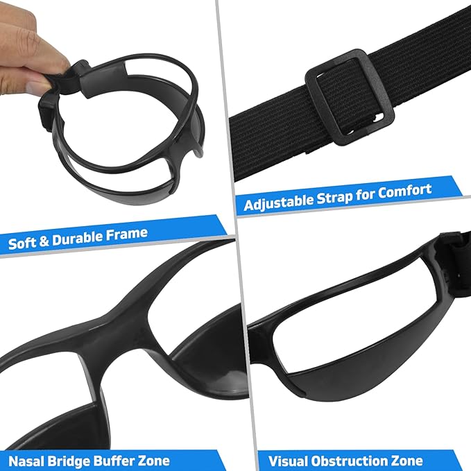 Dribbling Goggles, Adjustable Sports Dribble Specs, Basketball Dribbling Glasses, Goggles for Basketball Training