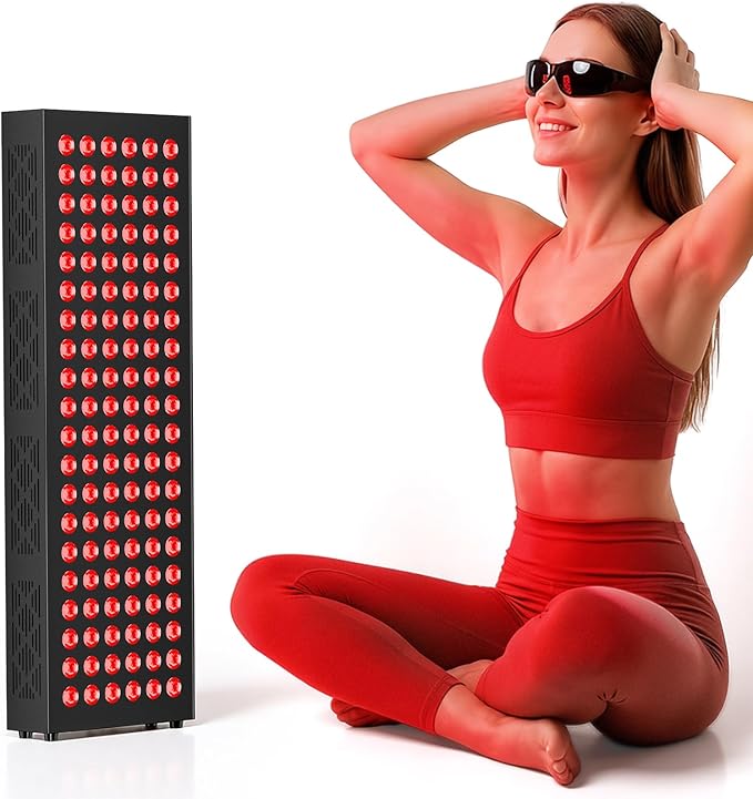 Red Light Therapy Box, 5in1 LED with 630-660-810-830-850, Metal Case, 3 Modes Red Light Panel with Soft Belt, 6 Timing Set - 9 Pulse Modes - 4-Level - Red Light Therapy Panel for Body