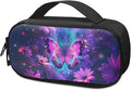 Purple Butterfly Flower Insulin Pen Cooler Travel Case Lightweight Glucose Meter and Diabetic Medication Cooler Storage Bag for Daily Life & Trip