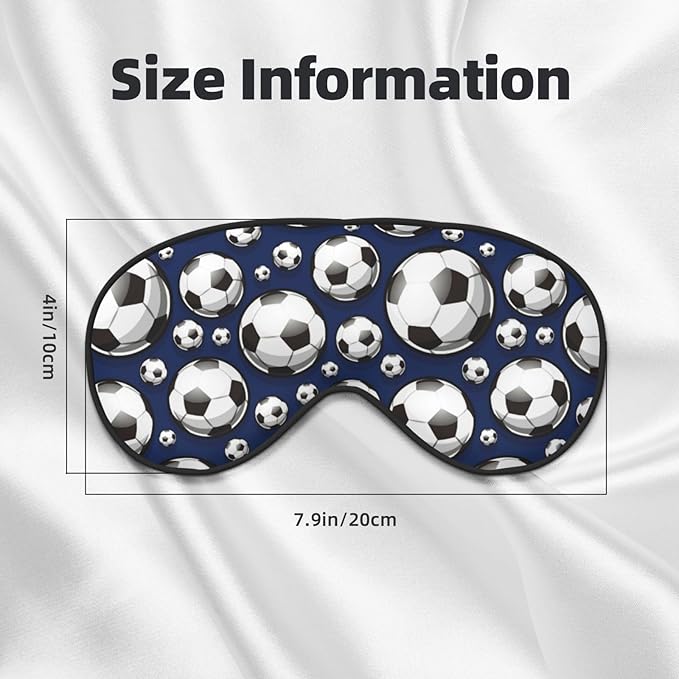 Black and White Football Sleep Mask Eye Mask with Adjustable Strap Eye Sleep Shade Cover Blocks Light for Women Men Airplane Travel Nap