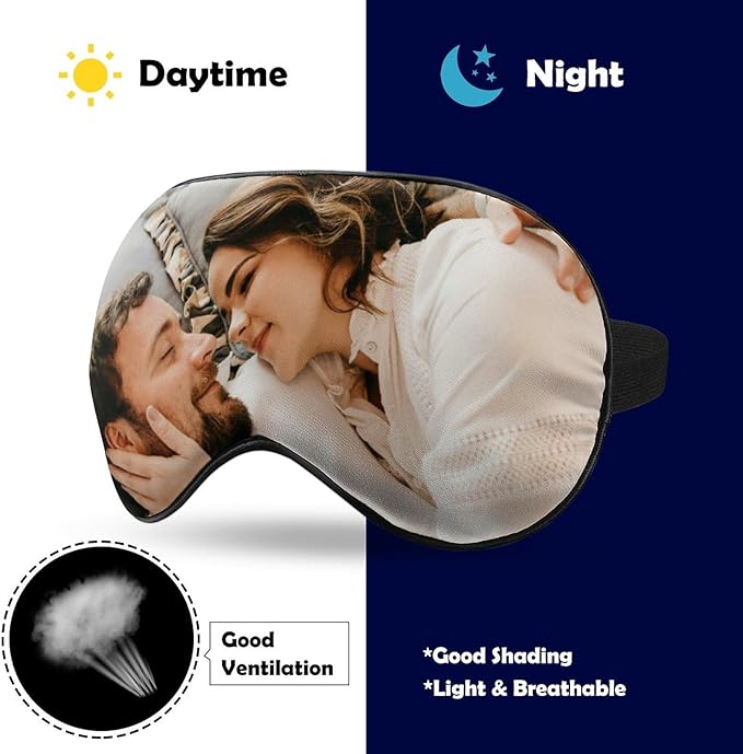 AMAPARK Custom Eye Mask for Sleeping Personalized with Picture Text Logo Sleep Masks Gift for Wedding Anniversary Party Favor, Red