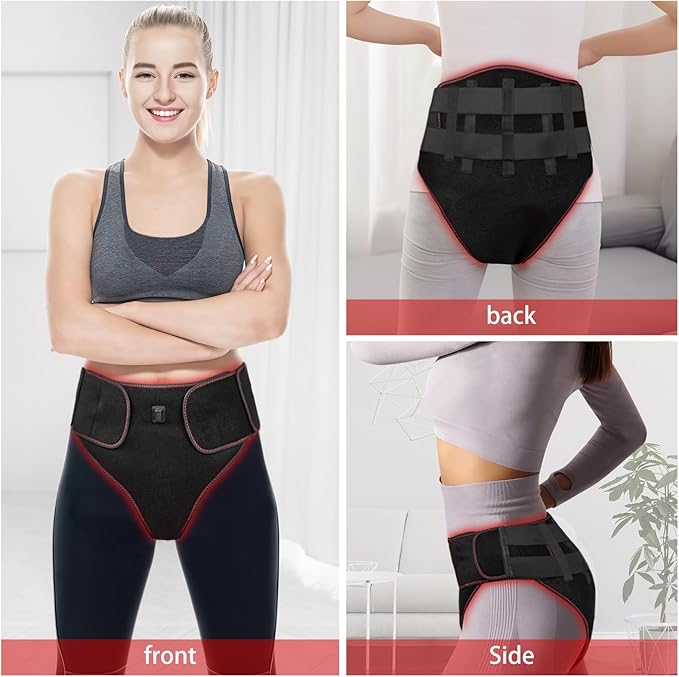 3 in 1 red Light Therapy Belt,Red Light Therapy for Body,Infrared Therapy Light Heating Vibration Massage,Massager for Pain Relief deep Tissue.