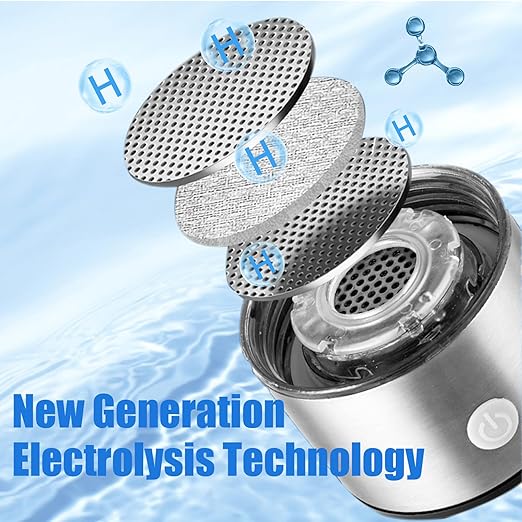 New Hydrogen Water Bottles, Portable Hydrogenated Water Bottle with SPE PEM Technology, 420ml Hydrogen Water Bottle Generator, Rechargeable Ionizer Machine for Office, Home, Travel