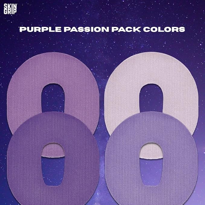 Skin Grip Adhesive Patch Compatible with Dexcom G6 Adhesive Patches Waterproof & Sweatproof with Cutout, Lasts 10-14 Days, Continuous Glucose Monitor Patch, CGM Sensor Cover – 20 Pack, Purple