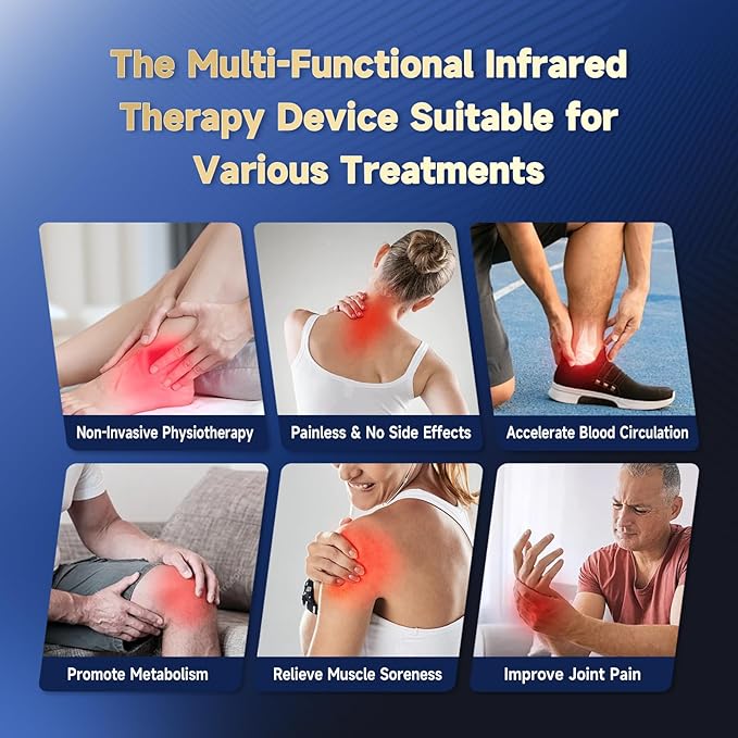 Infrared Red Light Therapy for Pet, Ariysah Cold Laser Therapy Device with Magnetic Cover, Home Handheld Light Therapy Device, Suitable for Body Pain Relief, Gifts for the Elderly(3*808nm+13*650nm)
