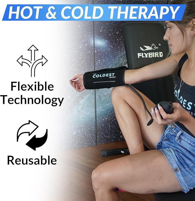 The Coldest Wrist Ice Pack - Ice Pack Wrist Brace w/Cold Therapy Air Compression - 8” X 16” Wrist Compression Sleeve for Wrist Sprain, Rheumatoid Arthritis, Tendinitis, Swelling Injuries, & More