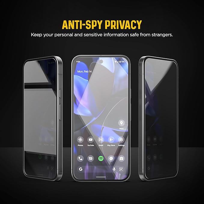 magglass Tempered Glass for Google Pixel 9 Pro XL Privacy Screen Protector (Fingerprint Unlock Compatible) with Easy Install Alignment applicator (6.8")