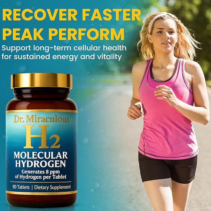 Hydrogen Water Tablets | 90CT Molecular Hydrogen Tablets for Drinking Water | H2 Molecular Magnesium Supplement for Athletic & Cognitive Performance | Non-GMO & Gluten Free 45 Serving