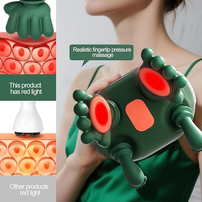 Shoulder and Neck Massager, Bionic Heated Massager, Portable Neck and Back Massager with Fingers, 4D Kneading Massager, Simulates a Real Palm for Pain Relief and Muscle Relax