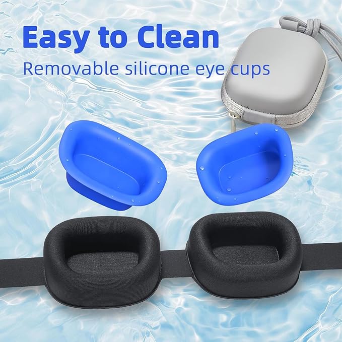CLOZIA Eye Mask for Dry Eyes - 100% Blackout Dry Eye Mask & Moisture Goggles - Adjustable Sleeping Mask for Men & Women - Removable Cleaning Silicone, Soft & Comfortable - Great for Travel, Shift Work
