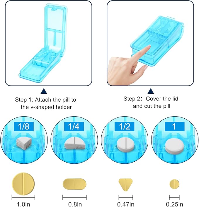 Monthly Medicine Pill Organizer 3 Times a Day, Travel Pill Box with Labels and Pill Cutter, Medication Organizer with 31-Day Compartments, Portable Vitamin Holder Storage Case with Hard Shell
