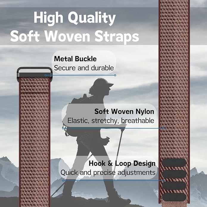 Vanet Nylon Straps Compatible for Polar Loop Bands/Polar 360 Replacement, Elastic Woven Strap Breathable Sport Adjustable Stretchy Braided Hook & Loop Wristbands for Visible Armband 2.0 [NO Tracker]