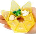 Pill Organizer, Pill Box, Small Pills Case, Medicine Organizer 1 Time a Day,Medicine Holder Container,Weekly Pills Organizers, Daily Travel Medicines Container 7 Day (Yellow)