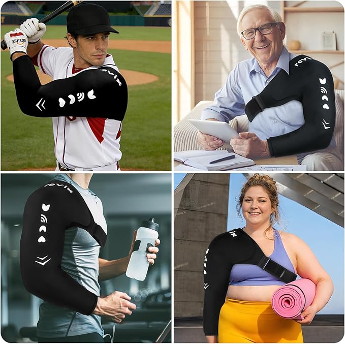 REVIX Ice Wrap for Shoulder and Arm – Reusable Cold Pack & Compression Ice Sleeve for Pitchers, Volleyball Players, Muscle Recovery, Elbow Ice Pack Pain Relief for Athletes, Daily Use