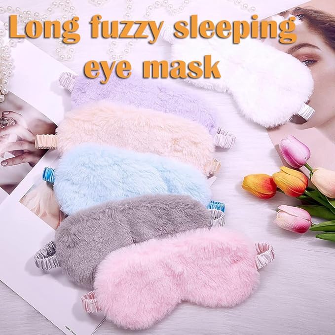 AKOAK 1 Pack Plush Sleep Eye Mask, Soft and Comfortable, Breathable Light Blocking Sleep Protector, Suitable for Adults, Children, Birthday Party Gifts (White)