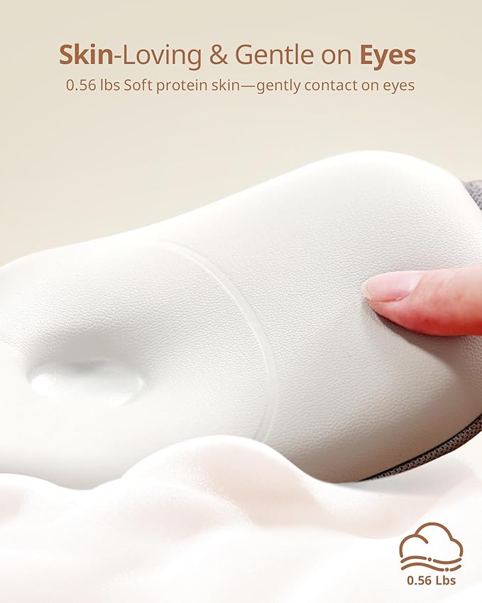 Ultra Light Eye Massager with 2 Level Heat, 120 Mins Uses, 3 Air Compression & Massage Modes, Heated Eye Mask with Bluetooth Music for Migraine Relief, Strain and Dry Eyes, Eye Relief for Women Men