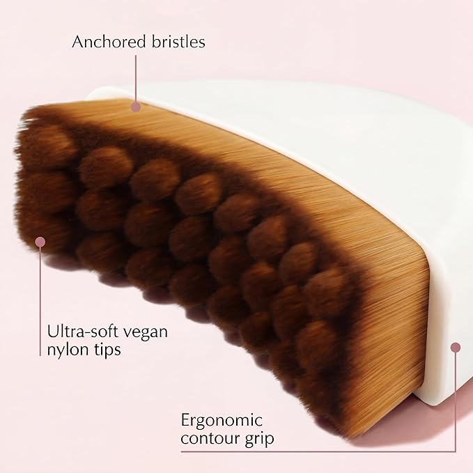 Lymphatic Face Brush for Lymphatic Drainage - Contour Sculpting Ultra Soft Facial Dry Brush, Gua Sha Alternative Face Massager Tool & Jawline Shaper with Travel Case (Pearl White, 1-Pack)